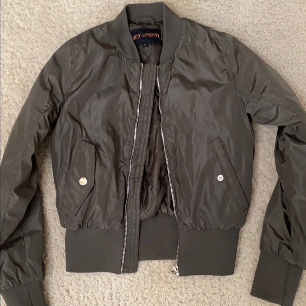 Olive green bomber jacket